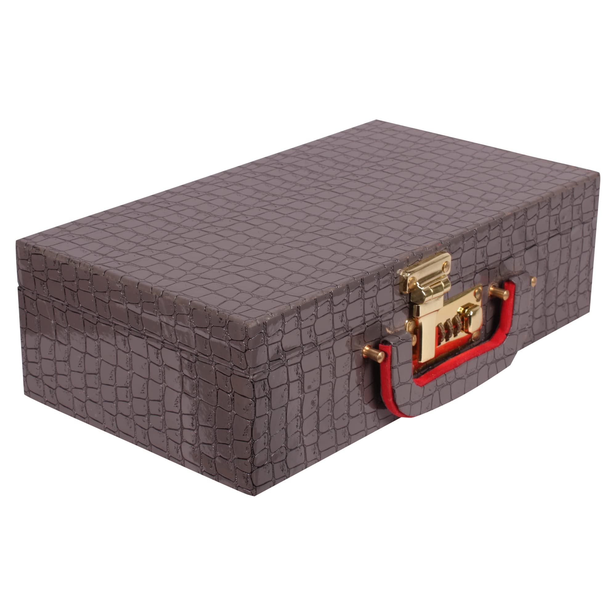 N A PURSE Wooden Two Rod storage box for bangle Bridal jewellery box for Women (Grey)