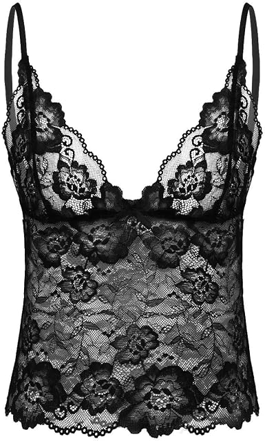 Sheer Lace Sissy Deep V Neck 