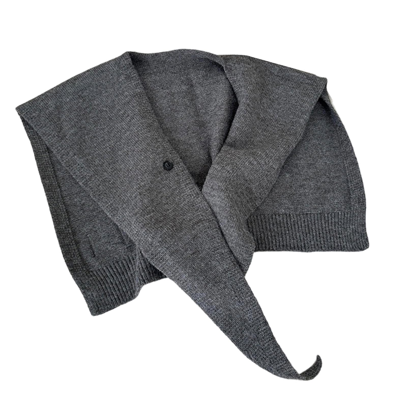 MICFENY Elegant Tone Scarf Capelet Multi Functional Sleeveless Collar Design Soft Polyester Women's Outerwear Shawl