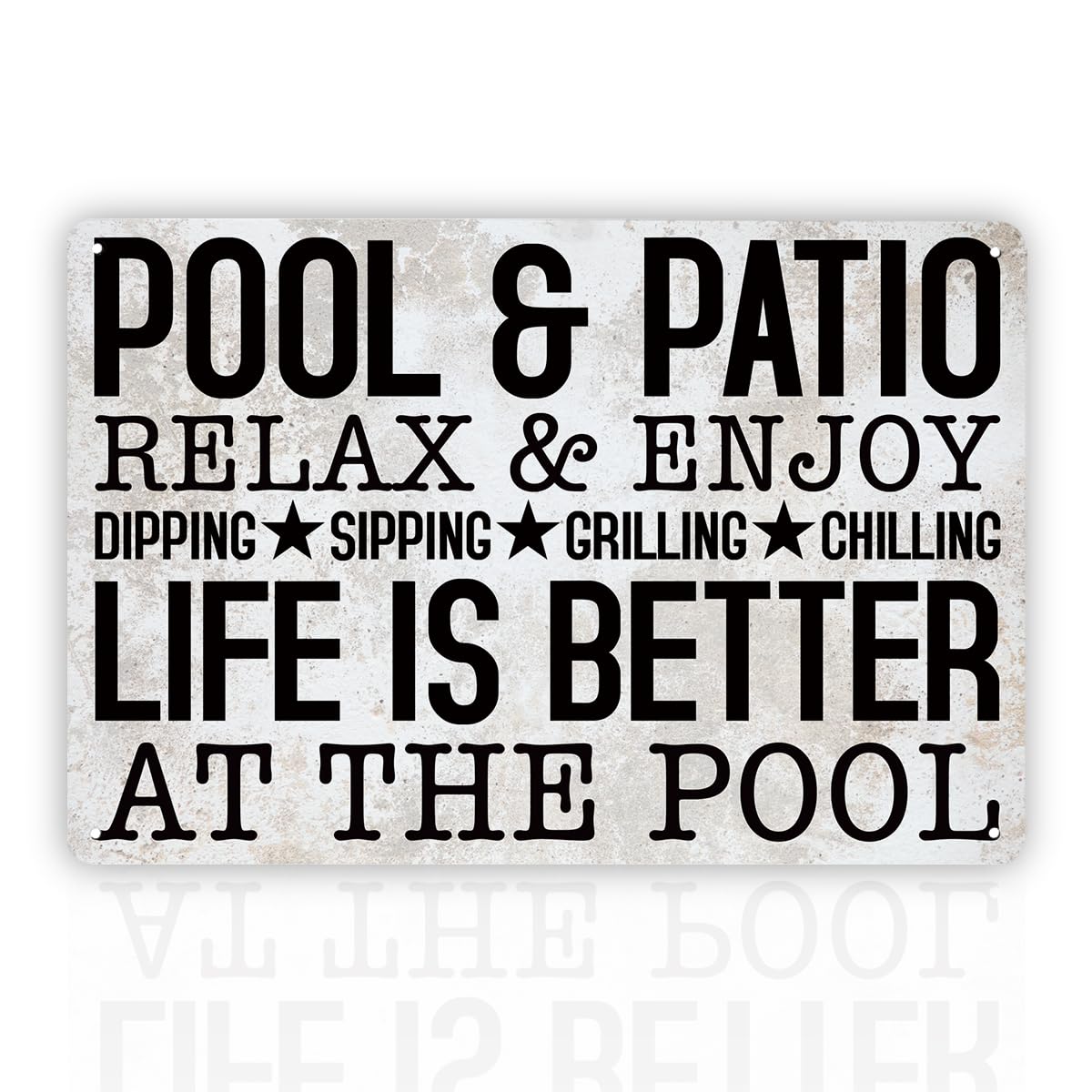 Life Is Better At The Pool Tin Sign, 11.8x7.9in Backyard