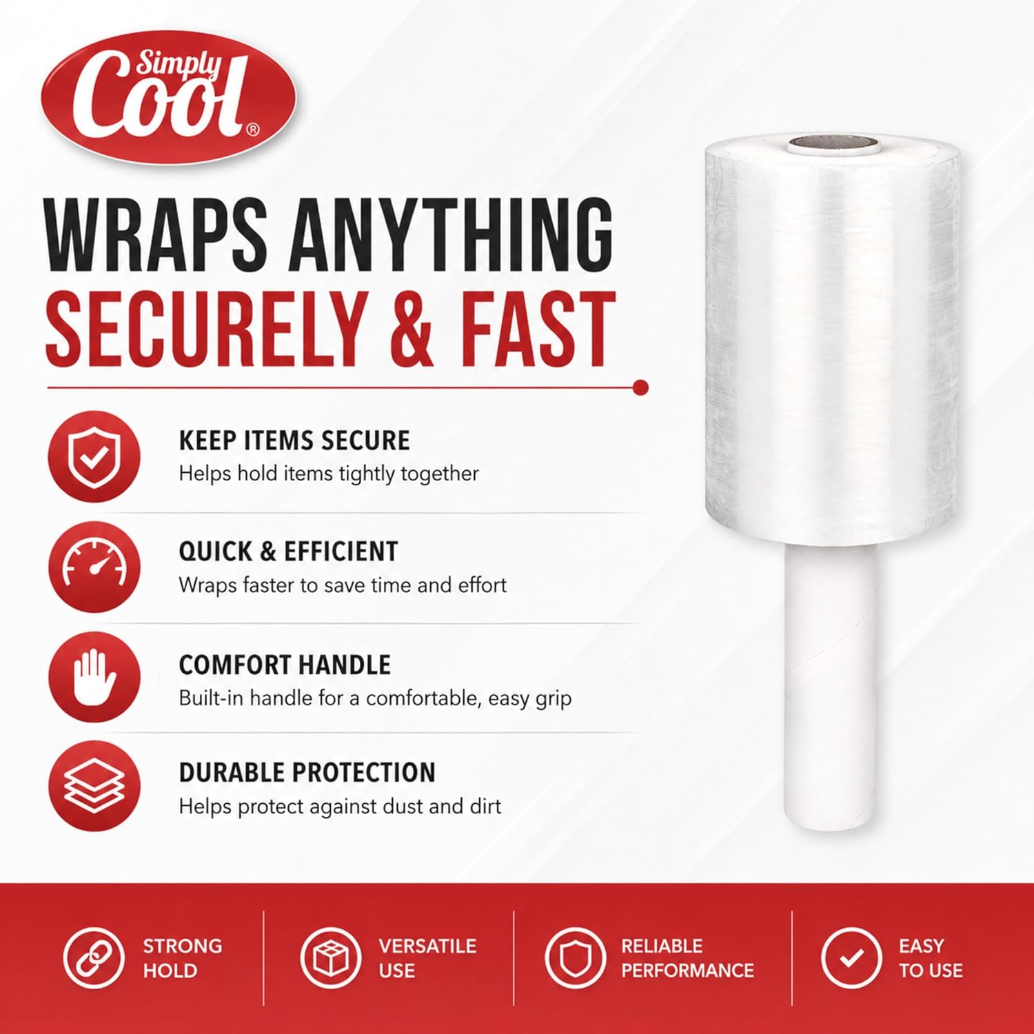 Simply Cool Mini Shrink Wrap Roll 12 Pack 5 Inch 1000 Ft 80 Gauge