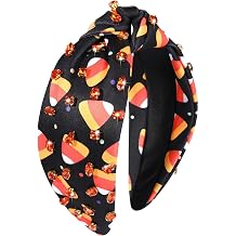 PHALIN Halloween Headband for Women Halloween Accessories Rhinestone Candy Corn Pumpkin Ghost Knotted Headband Costume Party Gifts Candy Corn