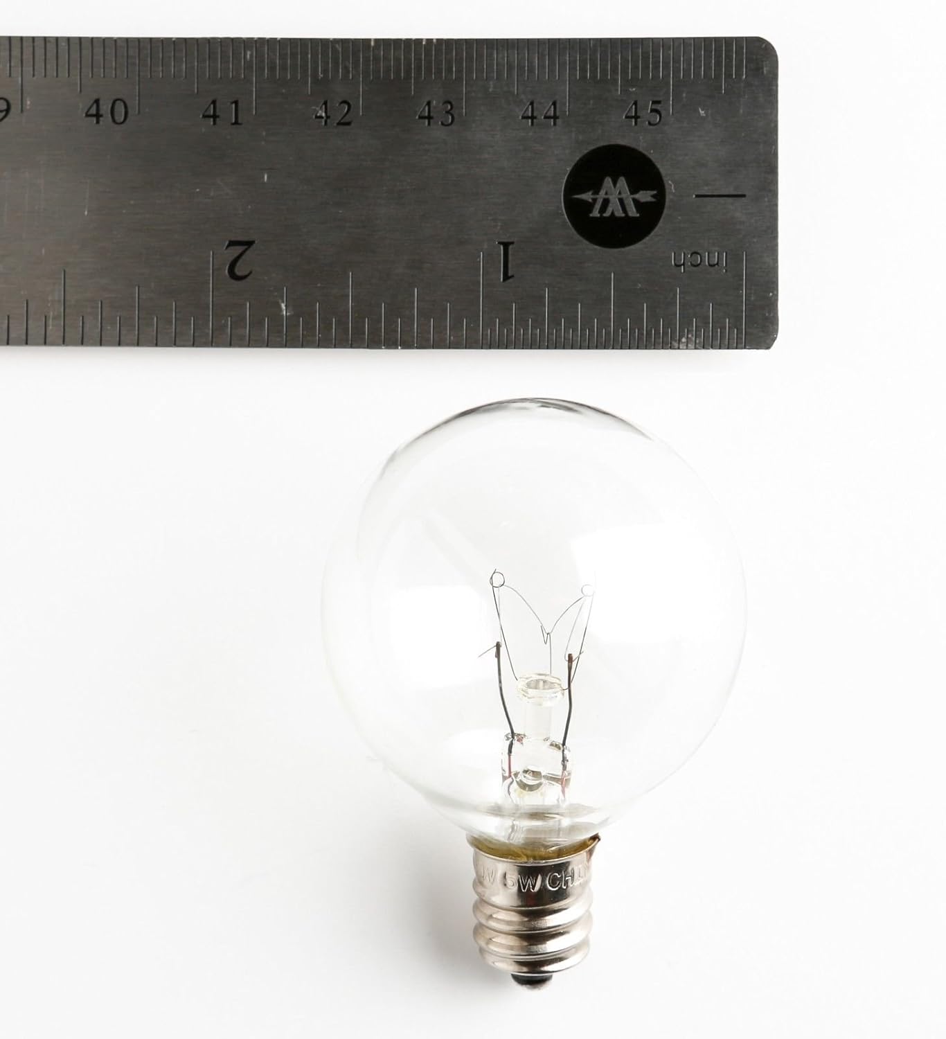 Hometown Evolution, Inc. Box of 25 G40 Clear 1.6 Inch 5 Watt C7 (E12) 3/8" Base Replacement Bulbs