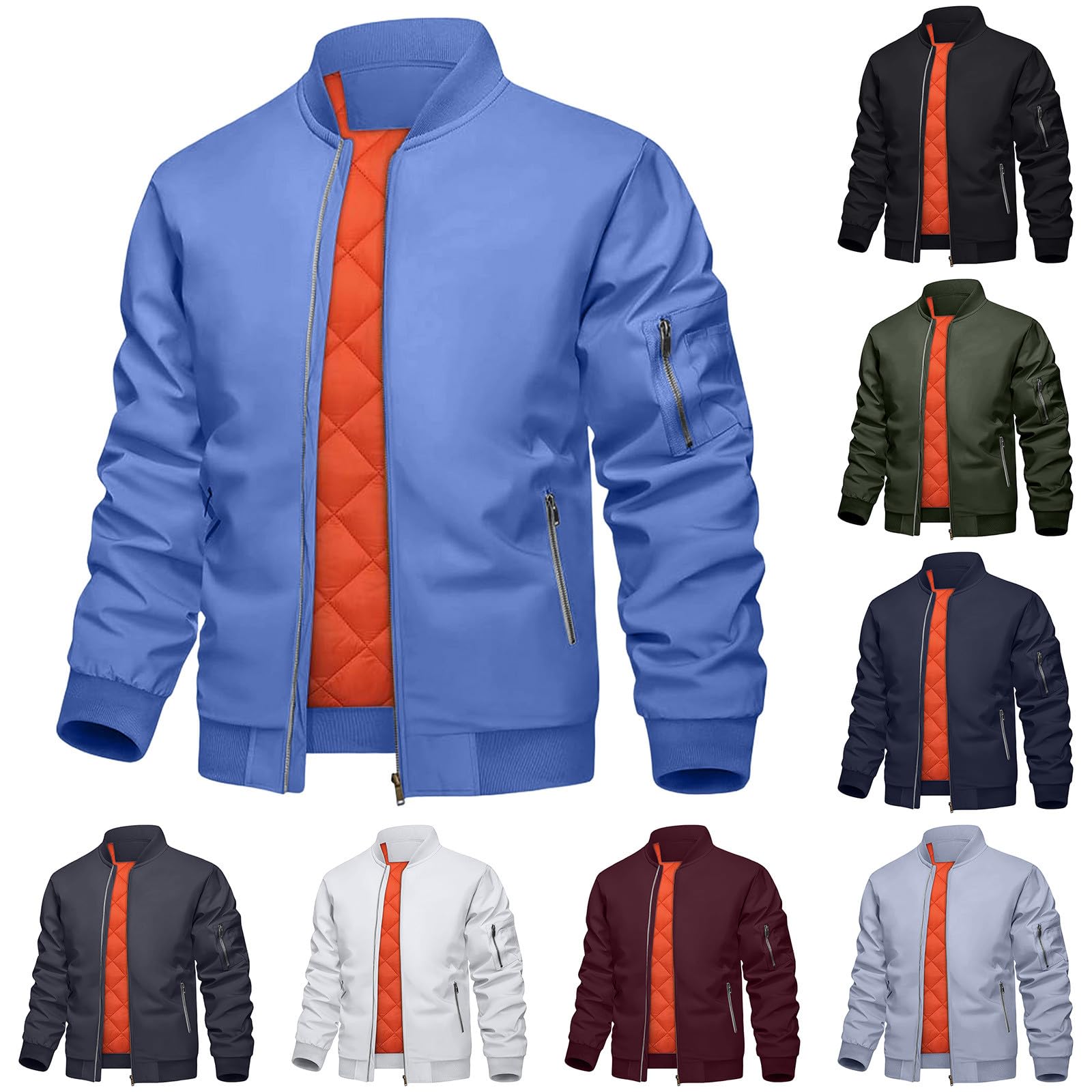 Generisch Bomberjacke Herren Winterjacke Übergangsjacke Warme Wandernjacke