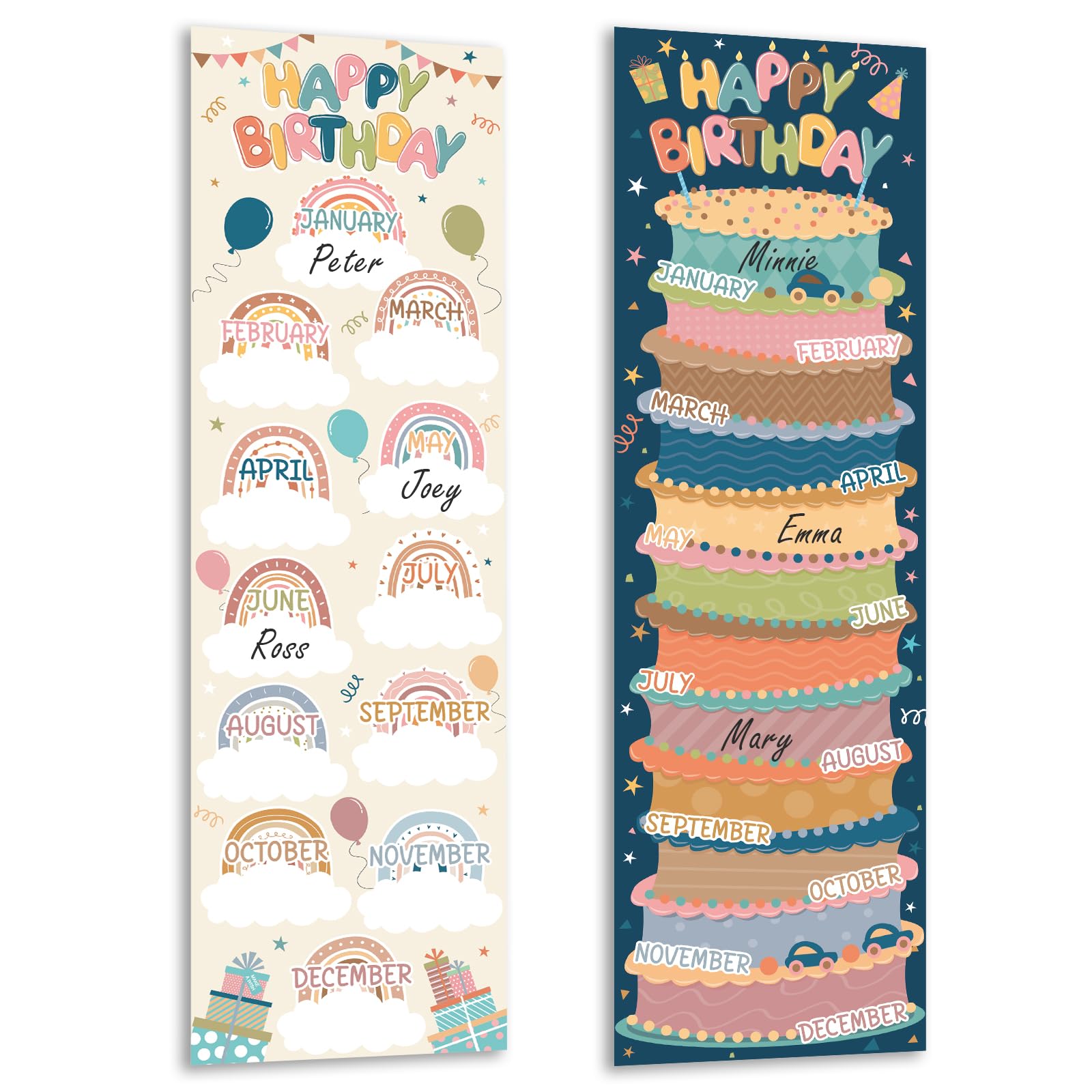 Lonfliness Happy Birthday Poster Chart Boho Birthday Bulletin Board Decorations Birthday Classroom Wall Door Decor for Calendars Bulletin Boards