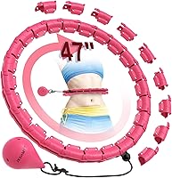 Vista 9 de JKSHMYT Weighted Hula Circle Hoops for Adults Weight Loss, Infinity Fitness Hoop Plus Size 47 Inch, 24 Detachable Links, Exercise Hoop Suitable for