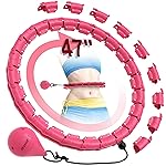 JKSHMYT Weighted Hula Circle Hoops for Adults Weight Loss, Infinity Hoop Fit Plus Size 47 Inch, 24 Detachable Links, Exercise Hoop Suitable for Women and Beginners