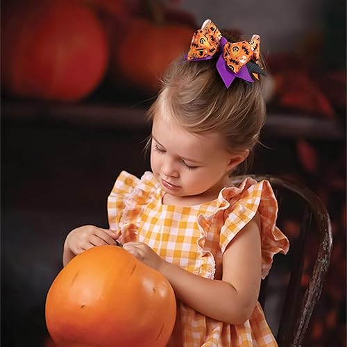 Miniatura 2 de OAOLEER Clips de lazos para el cabello de Halloween, 6 lazos para el cabello, fantasma, calabaza, telaraña, accesorios para el cabello de Halloween