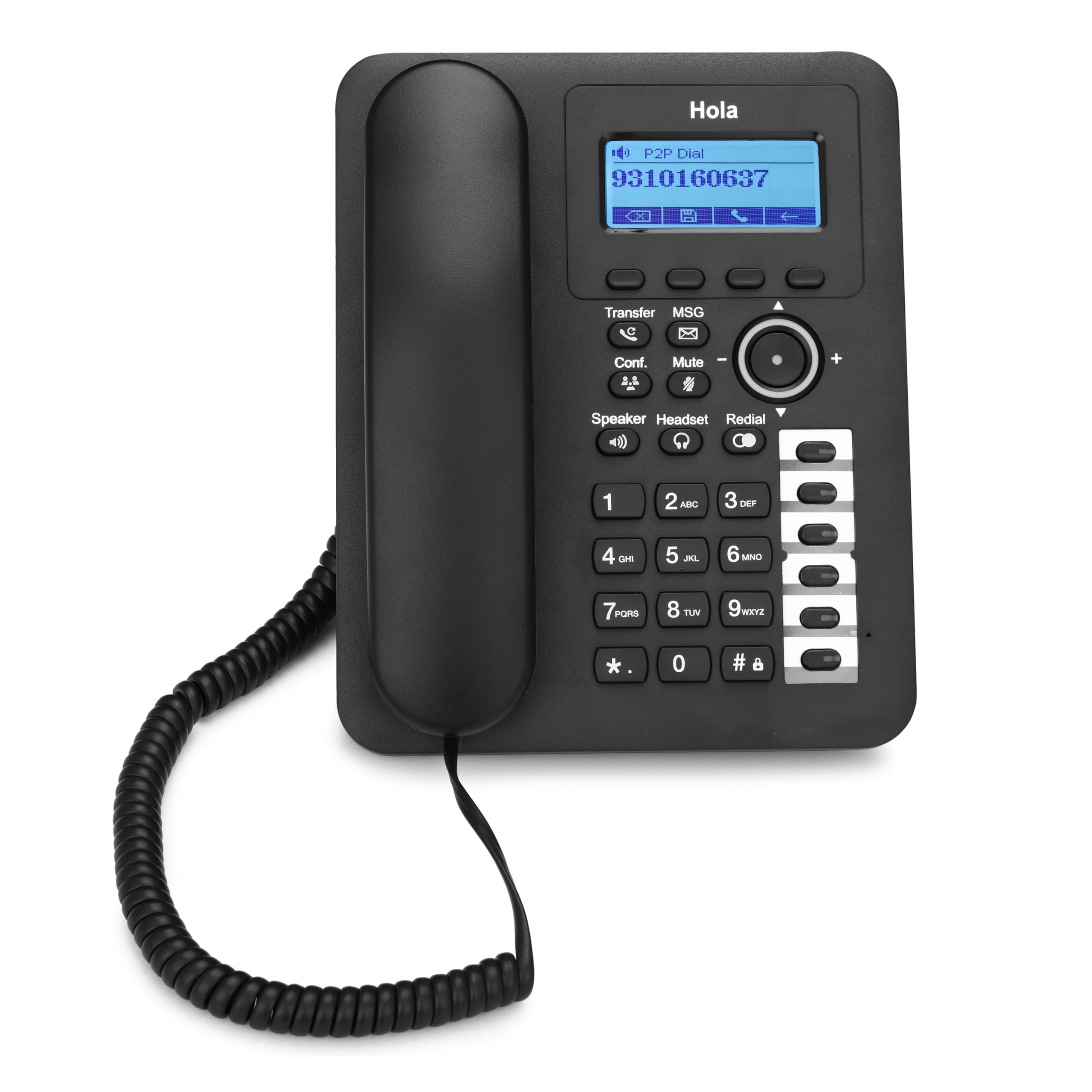Hola T15 IP Business Desk Airfibre Phone | HD Voice Calling, Backlit LCD Display, Conference Calling, Speakerphone, Headset Support & Programmable Speed Dial Keys | Enterprise Office Telephone-image-9