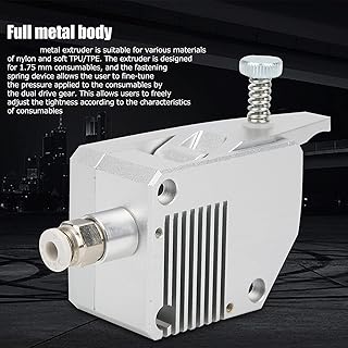 extrusora, extrusora de engrenagem dupla extrusora de metal de acionamento duplo de alta eficiência impressora 3D kit de extrusora engrenagem de redução 1,75 mm consumível com pacote de acessórios (mão esquerda)