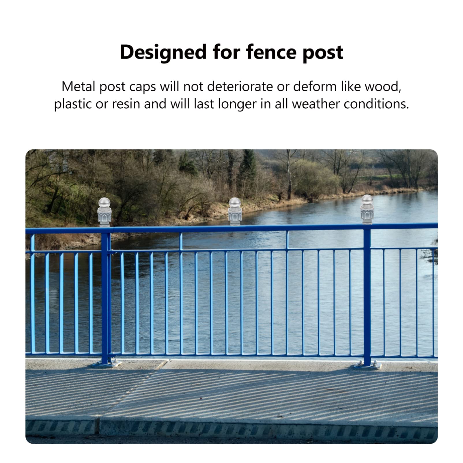 Outdoor Column Covers 6pcs Steel Post Caps For Fence & Deck Guardrails ...