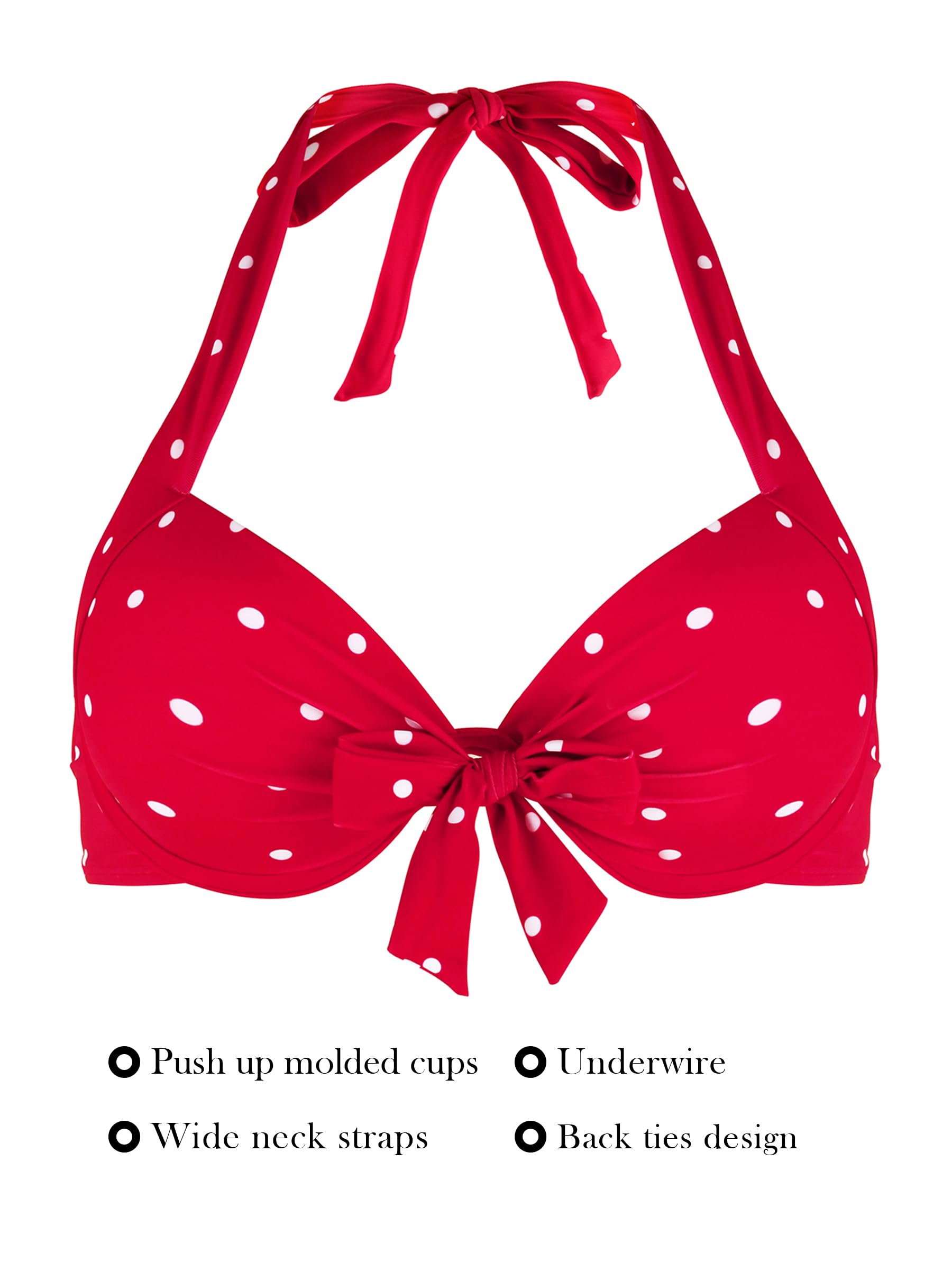 Ocean Blues Top bikini push-up da donna con scollo all'americana
