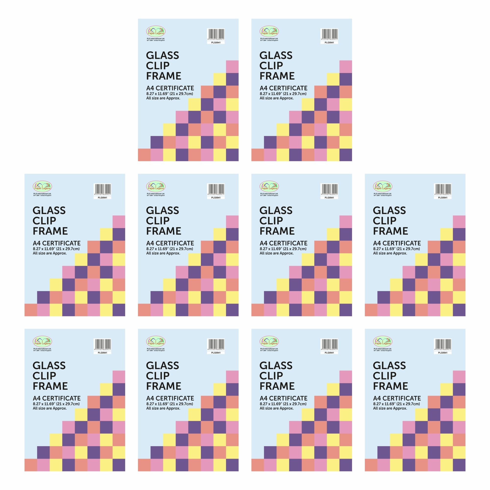 A4 Clip Frames for Picture Photo Document Certificate Frames with Glass Fronts Frameless For Home Décor- Set of 10
