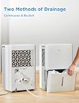 Midea 4,500 Sq. Ft. WiFi Enabled Dehumidifier Without Pump With Reusable Air Filter 50 Pint 2019 DOE (Previously 70 Pint), Ideal For Basements, Large & Medium Sized Rooms, Bathrooms (White)