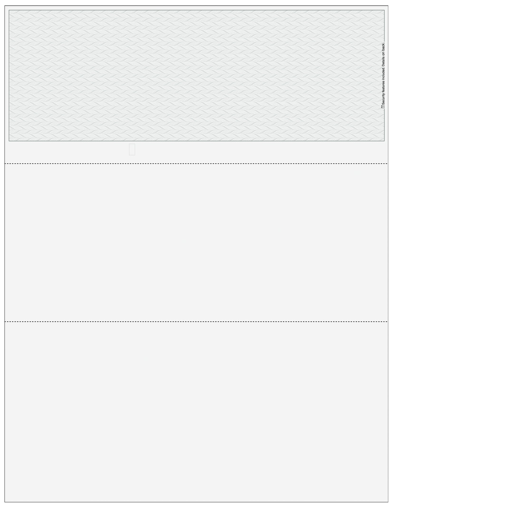 Classic Blank Top Business Check, Blank Computer Top Check Paper with Grey Herringbone Background, 500/Pk