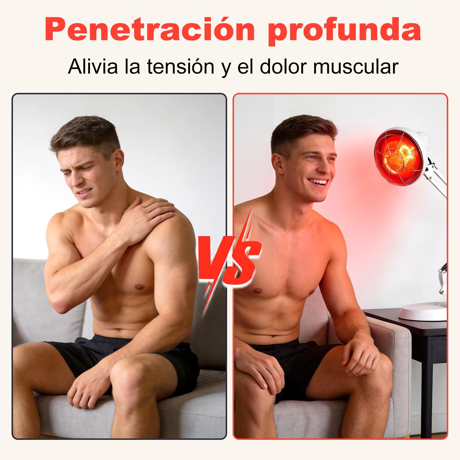 Cozion Lámpara Calefactora 150W, Luz Roja Ajustable con Temporizador