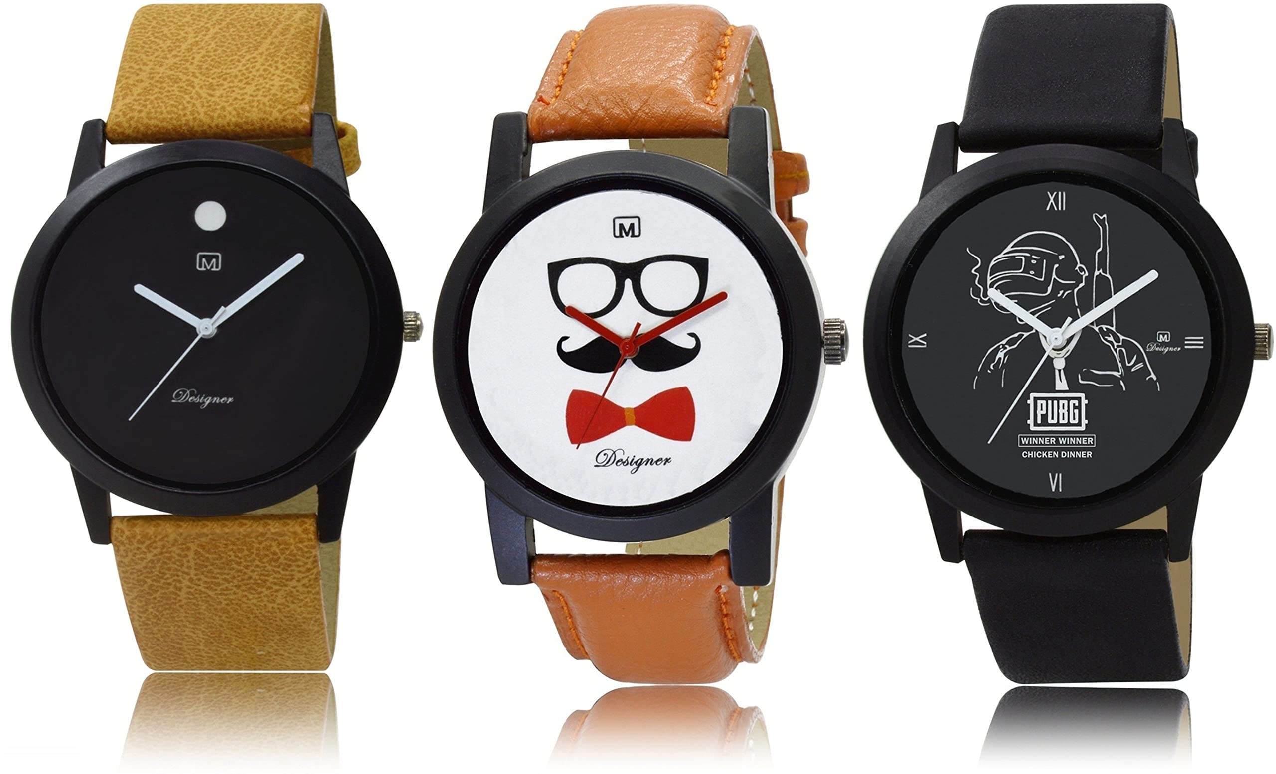 FEMEO Best Leather Belt Watches for Men and Boys (Pack of 3) (B0BBR6MVCC) Amazon Price History, Amazon Price Tracker