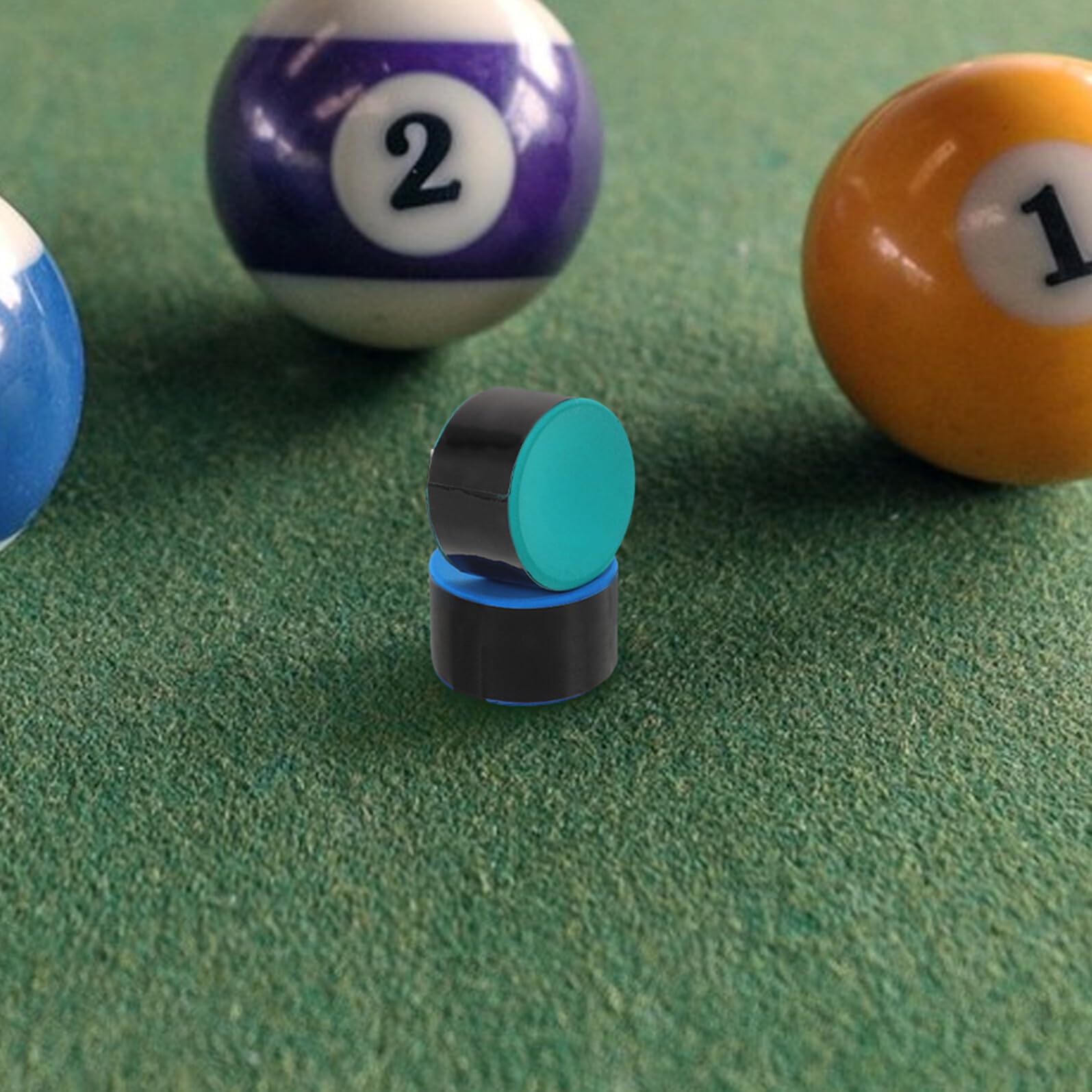 WOONEKY 2 Stück Billardkreide Schokoladenpulver Billardkreide Snookerkreide Runde Blaue Professionelle Für Bars