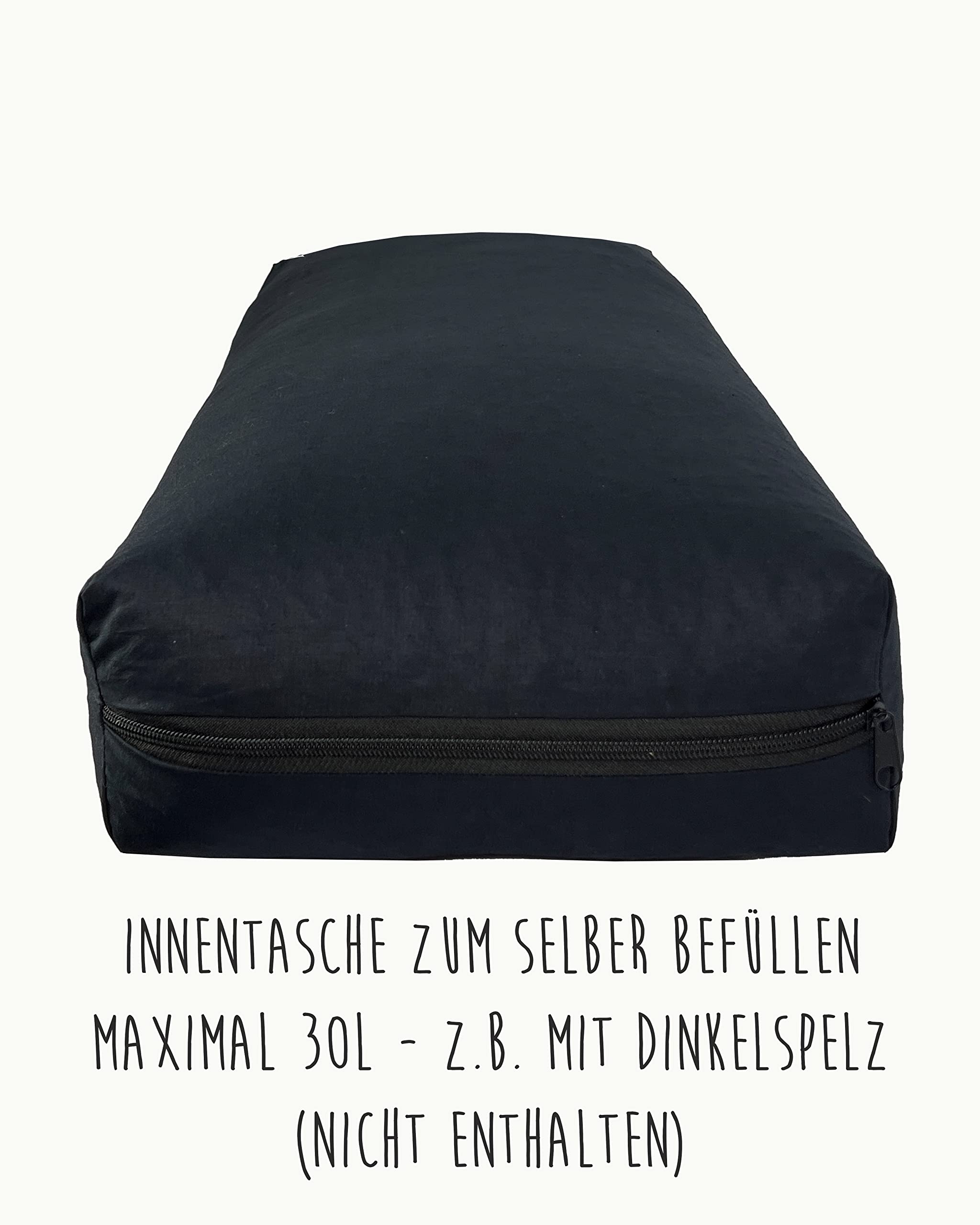 Yoga Bolster rechteckig aus Baumwolle, waschbarer Bezug, Yogakissen für Yin Yoga, Pilates oder Rückenübungen