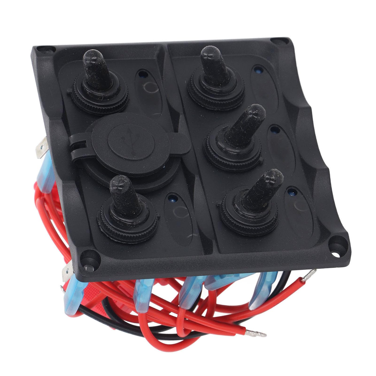5 Gang Przełącznik Skalny Panel, 12V 24V z 2 Portami USB
