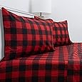 Elegant Comfort Luxuriously Soft 4-Piece Holiday Velvet Plush Flannel Sheet Set - Premium Quality - Cozy Warm, Christmas Fuzzy Velvet Flannel Fleece Deep Pocket Sheet Set - King, Christmas Wreath