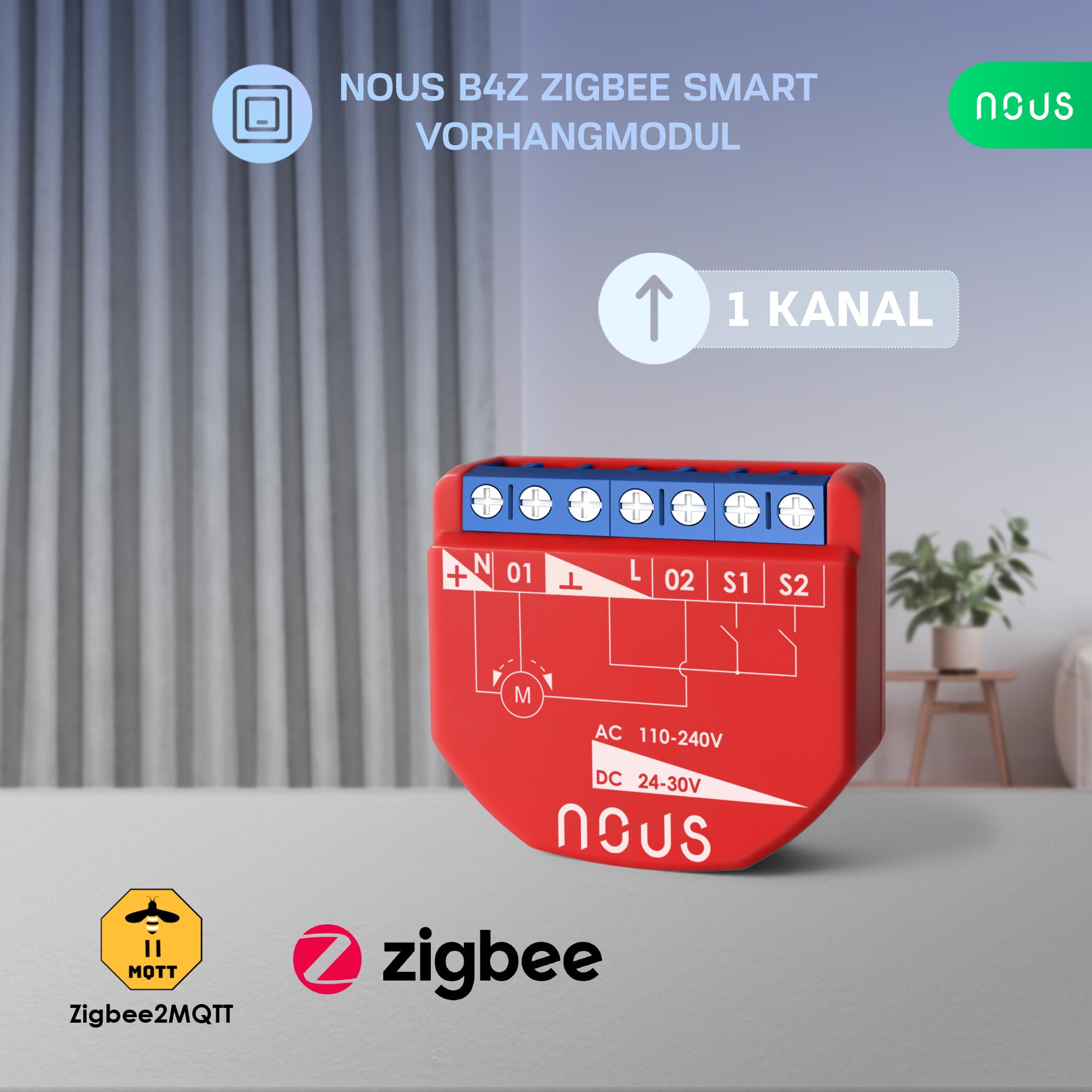 ZigBee Contrôleur intelligent aveugle, AC 16A/DC 10A, passerelle ZigBee 3.0 requise, compatible avec Alexa, Google Assistant, Zigbee2MQTT, Home Assistant, Tuya Smart Life, contacts secs