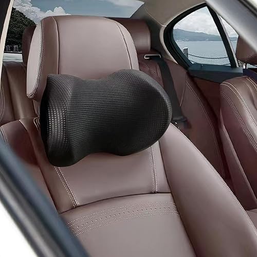 Almohada súper cómoda para reposacabezas de automóvil, almohada para aliviar el dolor de cuello con correa ajustable, 100% espuma viscoelástica y