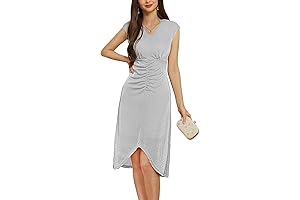 Women's V-Neck Silver Dress