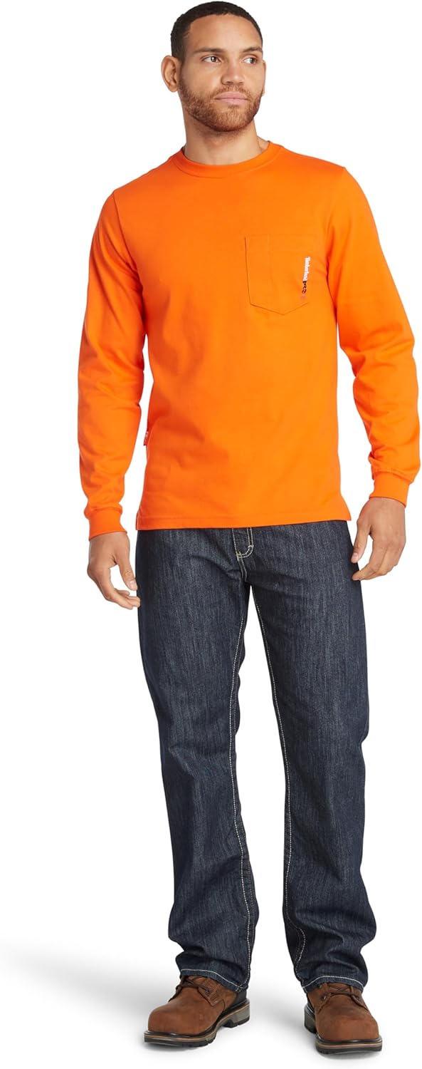 Timberland PRO Men's Fr Cotton Core Flame Resistant Long-Sleeve Pocket T-Shirt