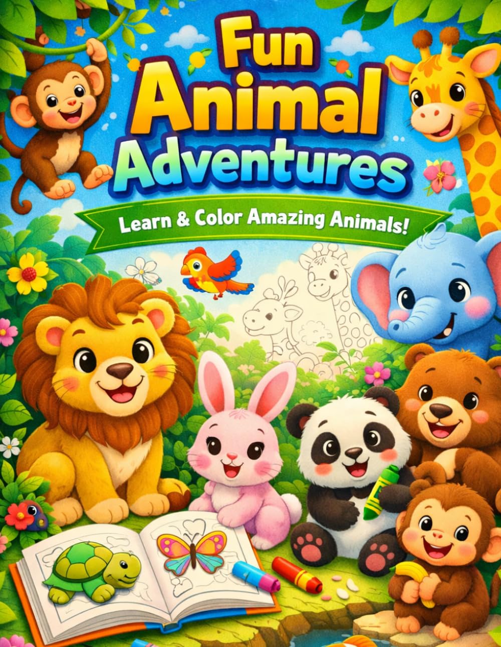 Little explorers Animal coloring book - Color , learn & Discover the wild !: Hours of coloring fun with cute animals and easy-to-Remember facts for kids