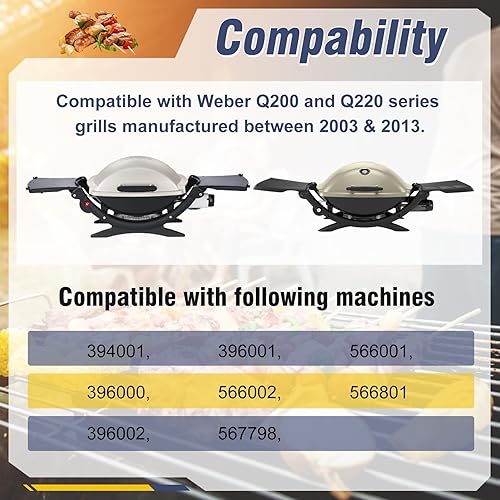 Miniatura 9 de Regulador de válvula de parrilla de gas 80477 actualizado compatible con weber serie Q100Q120, reemplazo del regulador de gas 80477 para piezas de