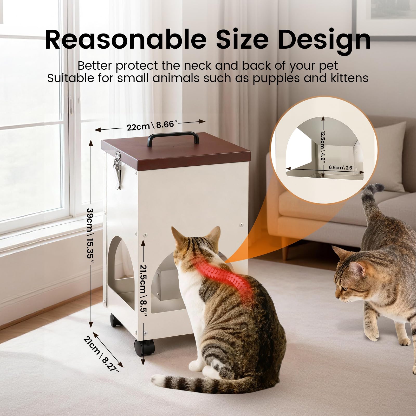 Automatic Cat Feeder for 4 Cats 5L Auto Cat Food Dispenser with Wheels for Puppies and Kittens, Multiple Cats Feeder Outdoor Large Capacity Galvanized Steel Gravity Pet Feeding Station - image 8