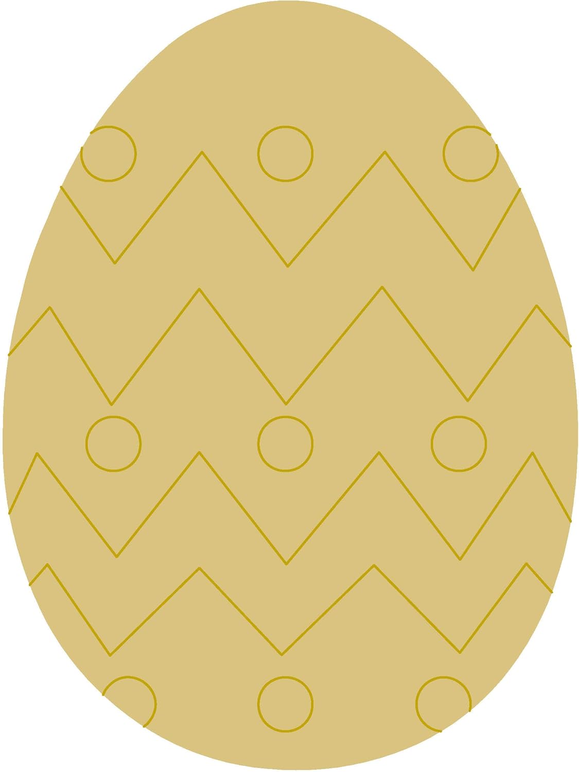 Egg Design by Lines Cutout Unfinished Wood Easter Coloring Book Door Hanger MDF Shape Canvas Style 5 (24")