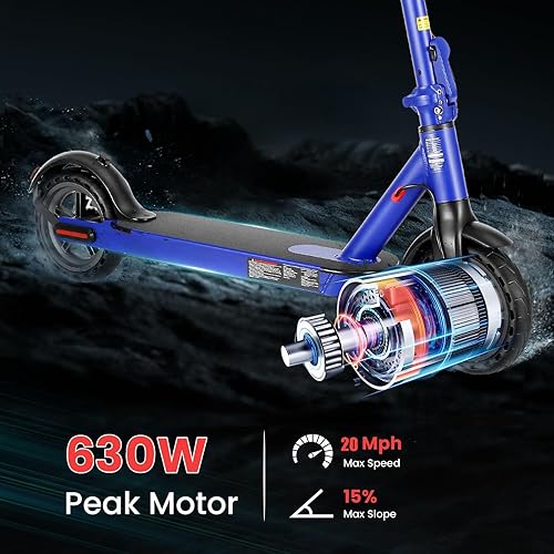 Miniatura 2 de Caroma Electric Scooter,630W Peak Motor,20 MPH Max Speed & 18 Miles Long Range,8.5" Solid Tires,Dual Braking System with Cruise Control,Foldable