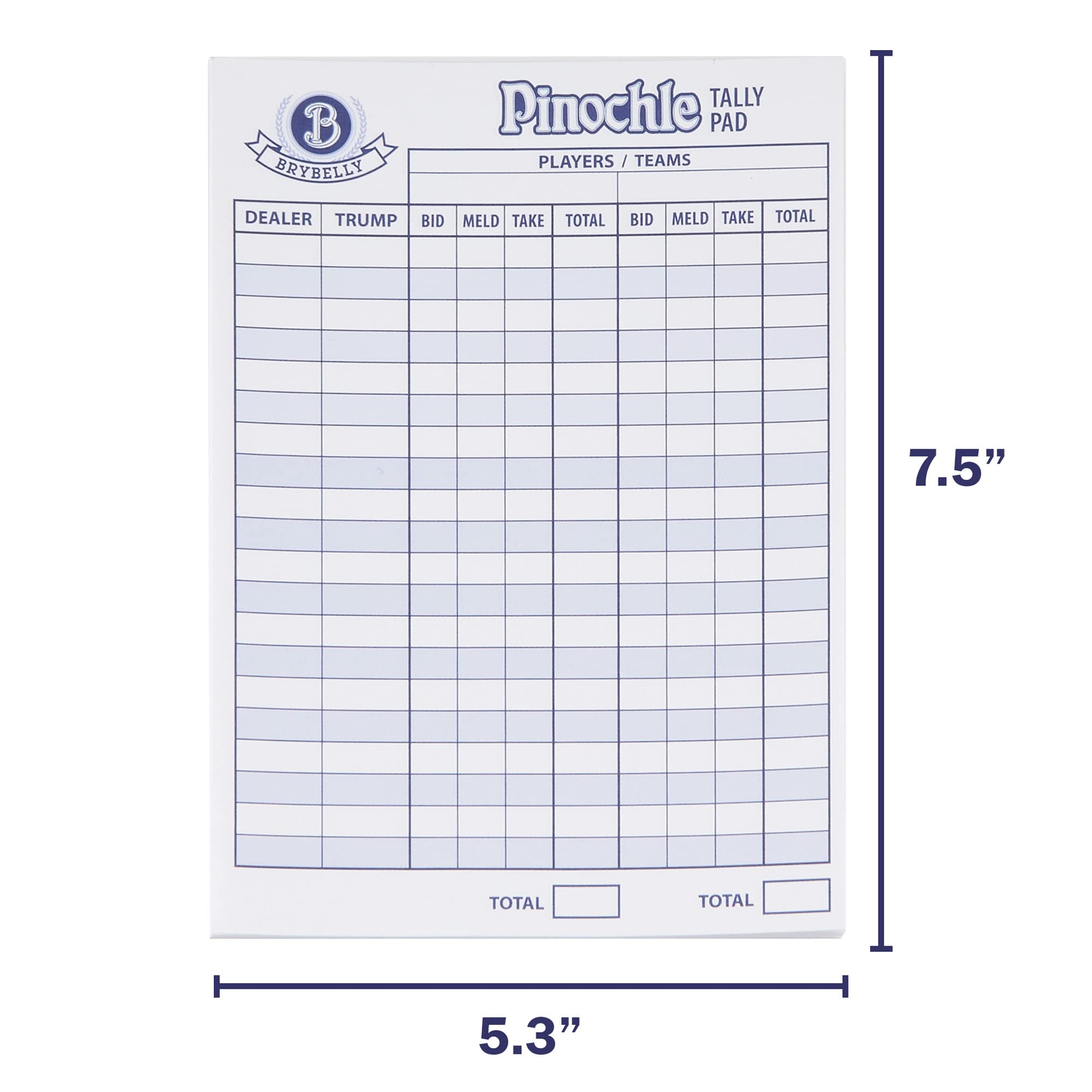 Amazon.com: Pinochle Scorecards, 75-Pack - Set of Replacement Score Sheet  Refills for Pinochle Card Games - Must-Have Accessories for Family Game  Night - (3) Extra Playing Card Game Tear-Away Scoring Pads :