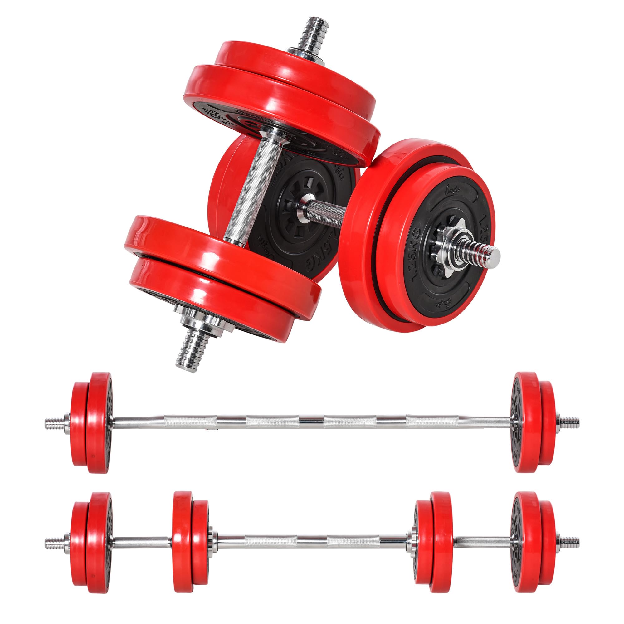 Soozier Adjustable Dumbbell Set Convertible to Barbell Weight Set for Home Gym Women and Men Weight Lifting Training