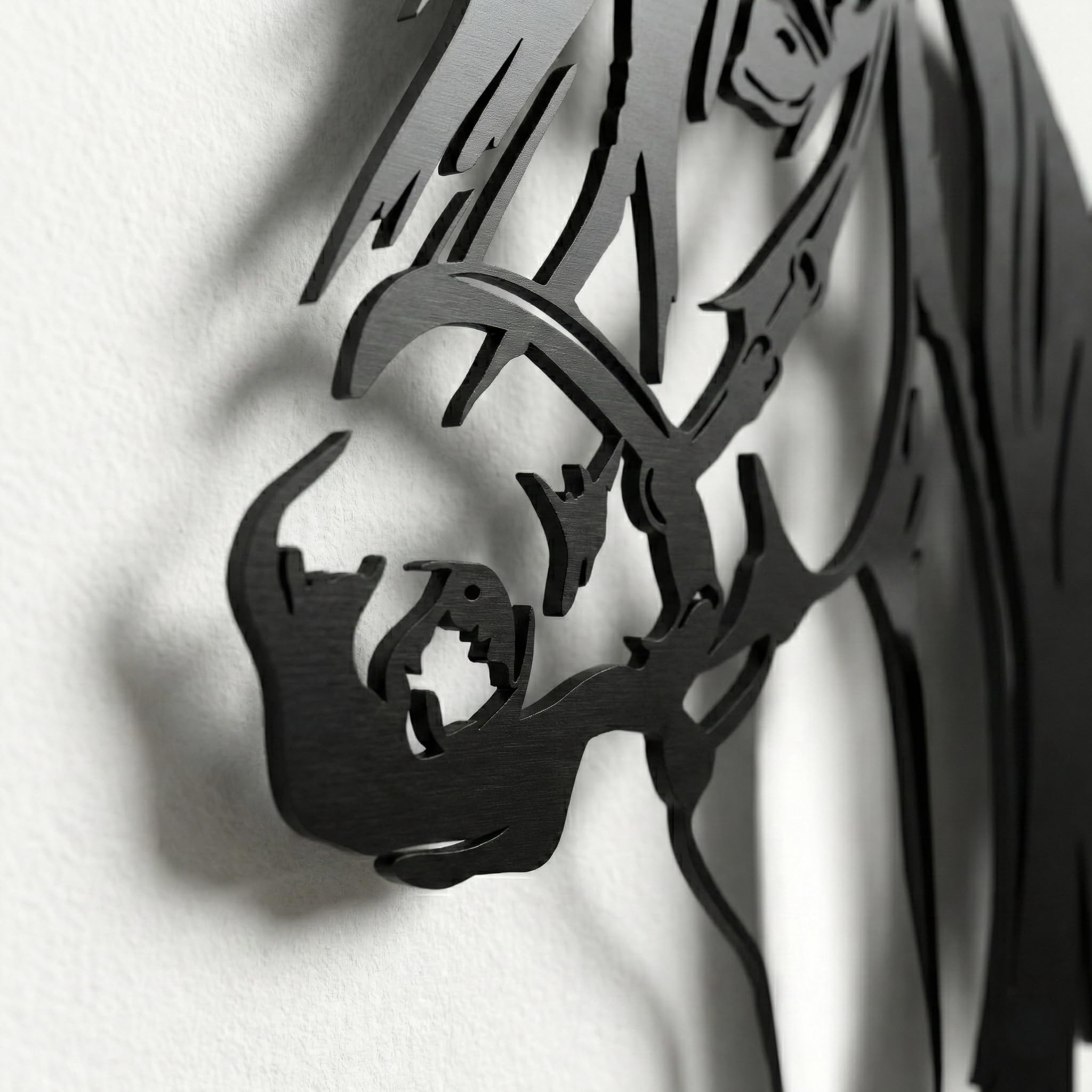 Dekadron - Décoration murale en métal - Tête de cheval - Silhouette murale en 3D en métal - Pour la maison, le bureau, la chambre à coucher, le salon (43 x 61 cm)