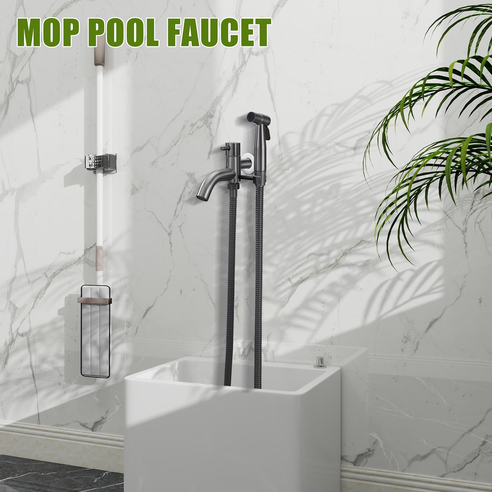 Bidet doccetta in acciaio inox con rubinetto, per acqua fredda, a parete, per bagno di animali domestici, per WC