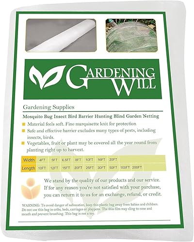 Red de malla fina para insectos insectos pájaros mosquitos de 8 x 100 pies para caza ciega para proteger tu planta frutas y flores