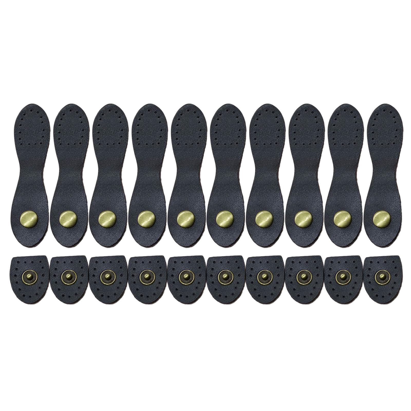 NEWFT 10 Pcs Sew on Leather Snapped Buckles Practical Snapped Button Closure Leather Purse Closure Fasteners with Sewing Holes