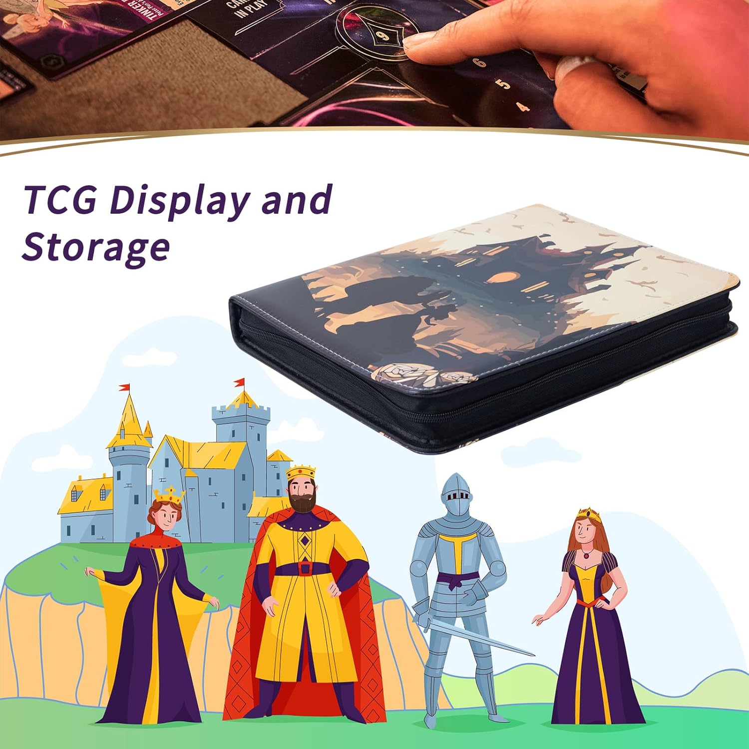 Trading Card Binder, 9 Pocket Sleeves Compatible with 900 Lorcana Cards, fits for MTG TCG Storage Display Collection (BB)