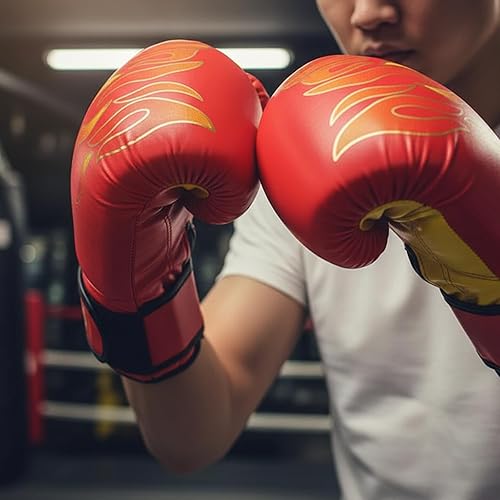 Miniatura 7 de 1 par de guantes de entrenamiento de boxeo guantes de perforación de superficie de poliuretano para principiantes, guantes de entrenamiento y boxeo,