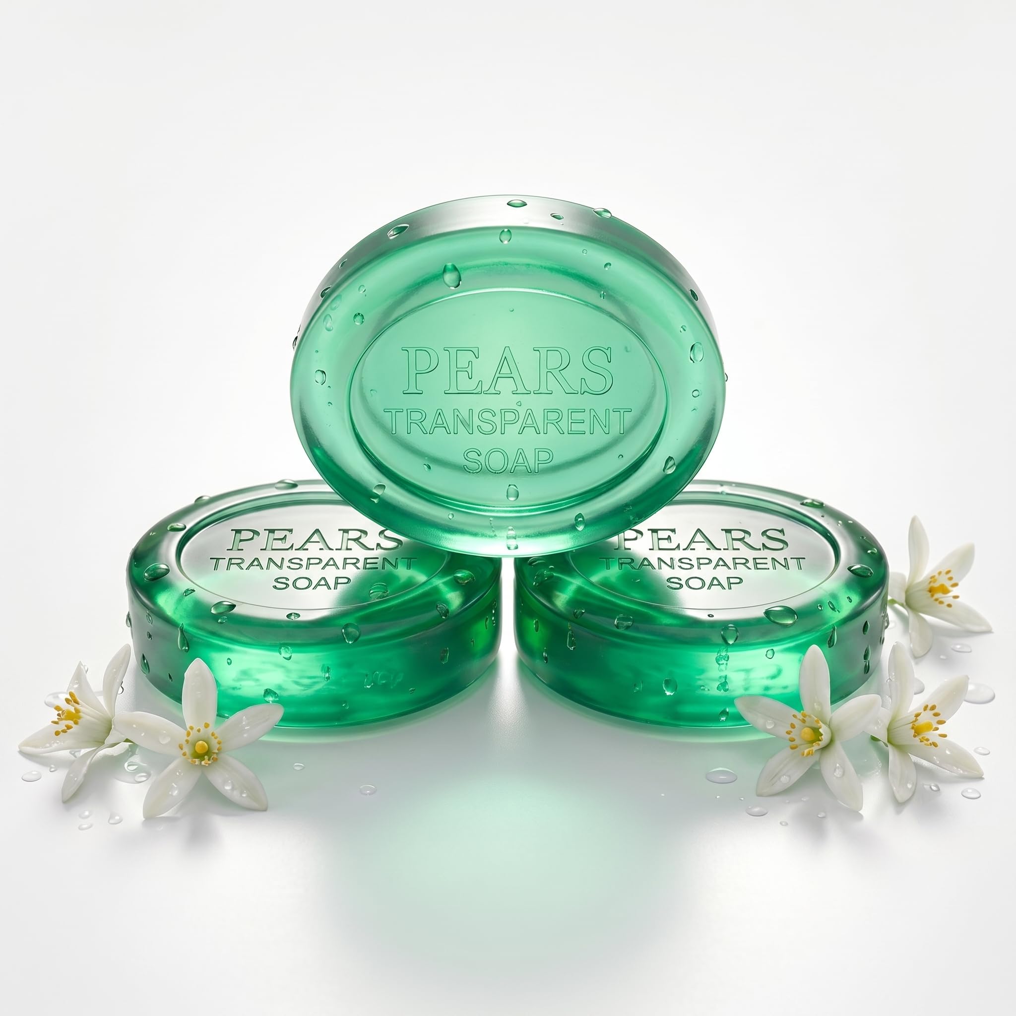 Pears Transparent Glycerin Soap Bars 3 Pack - Lemon Flower Extract - Natural Moisturizing Bath Soap for Sensitive Skin - Gentle Cleansing Hand Soap - 125g Each (375g Total)