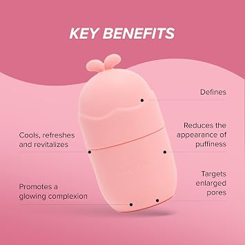 SKIN GYM Cryo Ice Roller for Face & Neck for Glowing Complexion - Pink