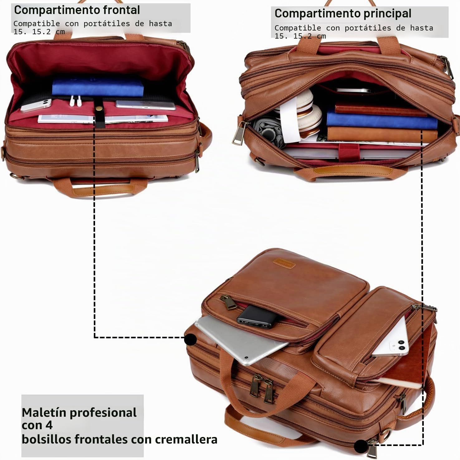 Convertible Hombre Cuero Faux Laptop Mochila Maletín Híbrido 15.6 Pulgadas Portátil Bolsa de Trabajo Bolso de Trabajo Mochila Viaje Mochila Senderismo Colegio Mochila para Hombres BC-04