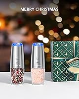 Vista 8 de FORLIM Gravity - Juego de molinillo eléctrico de sal y pimienta, recargable por USB, capacidad grande de 9 onzas, molinillo de sal, molienda