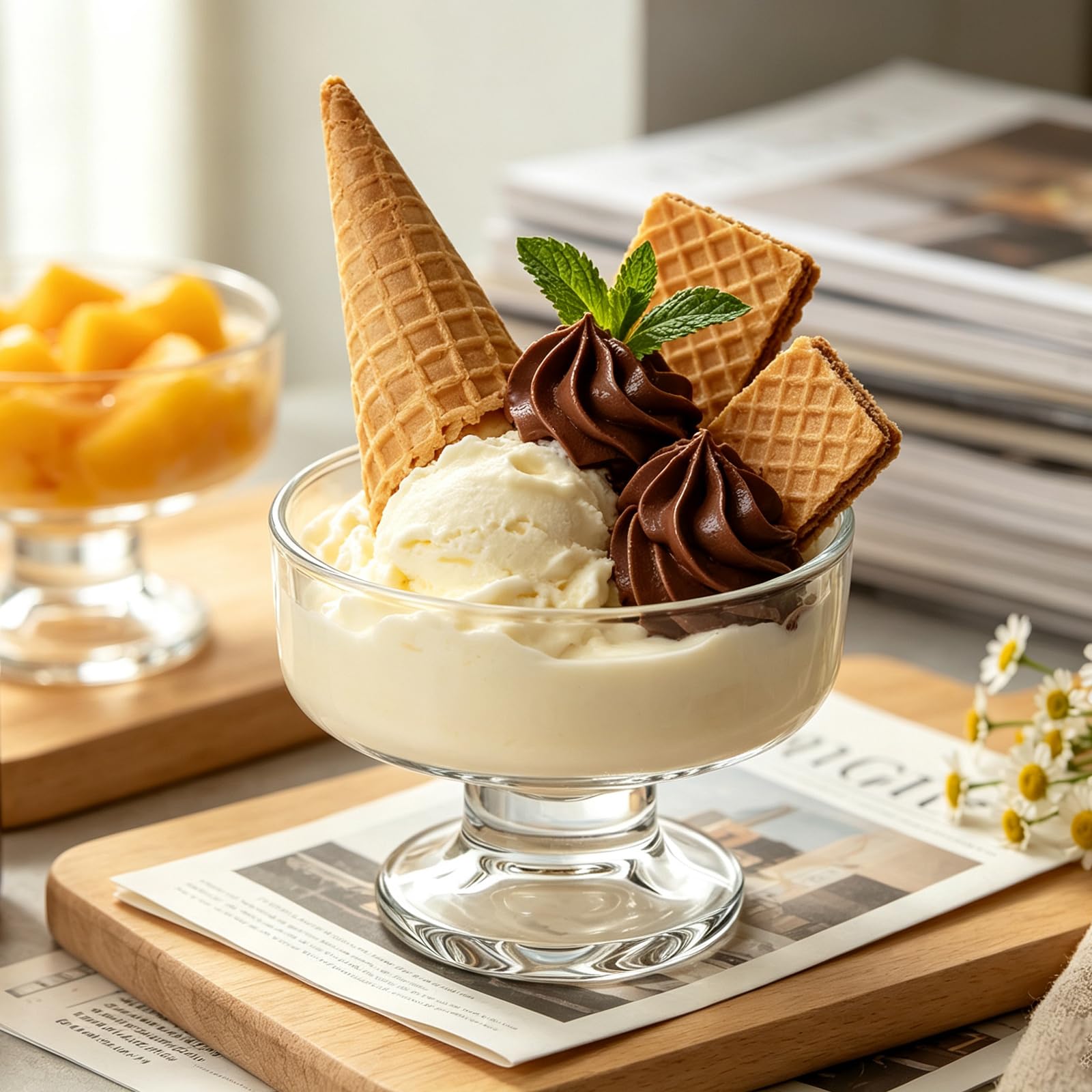 Set di 12 tazze da dessert, ciotole in vetro trasparente con base per gelato, bicchieri da cocktail di gamberi, piatti da portata da 210 ml, per macedonie, budini, gelatine, gelate e feste di