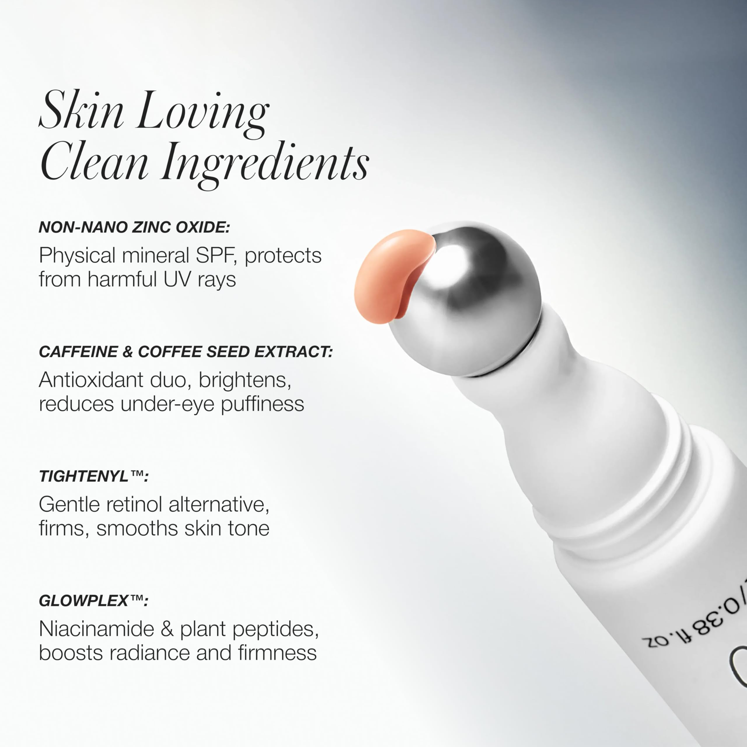 RMS Beauty Superbright Undereye Corrector – 100% Mineral SPF 30 Sunscreen – Brightening Eye Cream with Caffeine & Peptides – Tinted Depuffing Metal Rollerball – 0.4 fl oz
