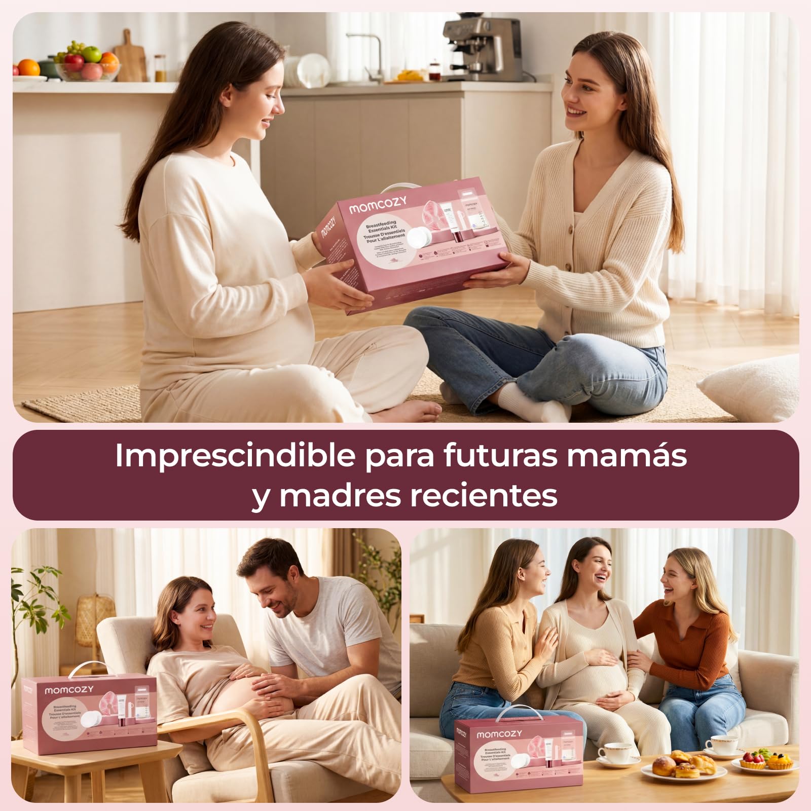 Momcozy Kit Posparto 73 Piezas para Lactancia, Neceser Bolsa Hospital Parto con Discos Absorbentes, Compresas Frío Calor, Crema Pezones, Recolectores Calostro y Bolsas Leche Materna