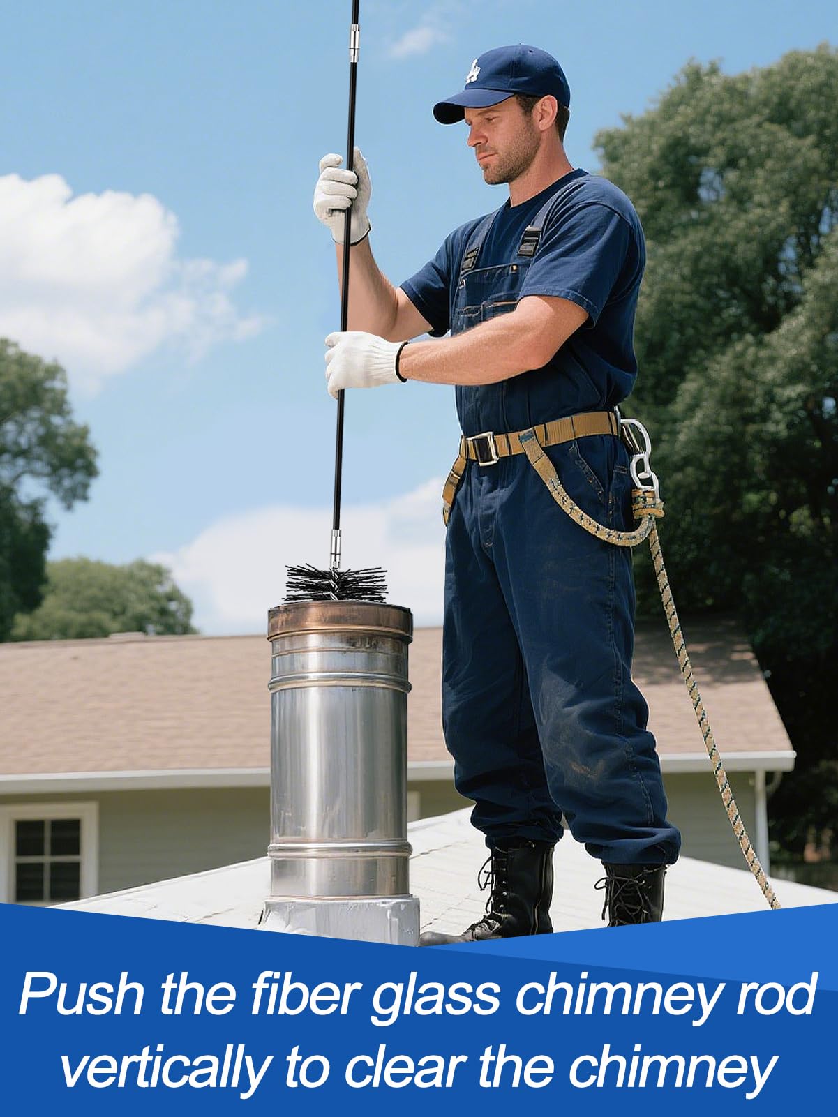 Snapklik.com : 24FT Total Fiberglass Chimney Cleaning Rod - Chimney ...